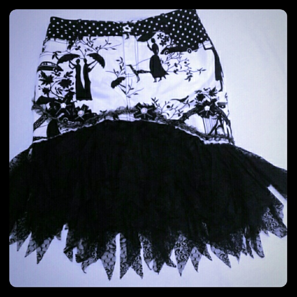 Alberto Makali Dresses & Skirts - Alberto Makali women's Artsy Designs Lace  Skirt 6